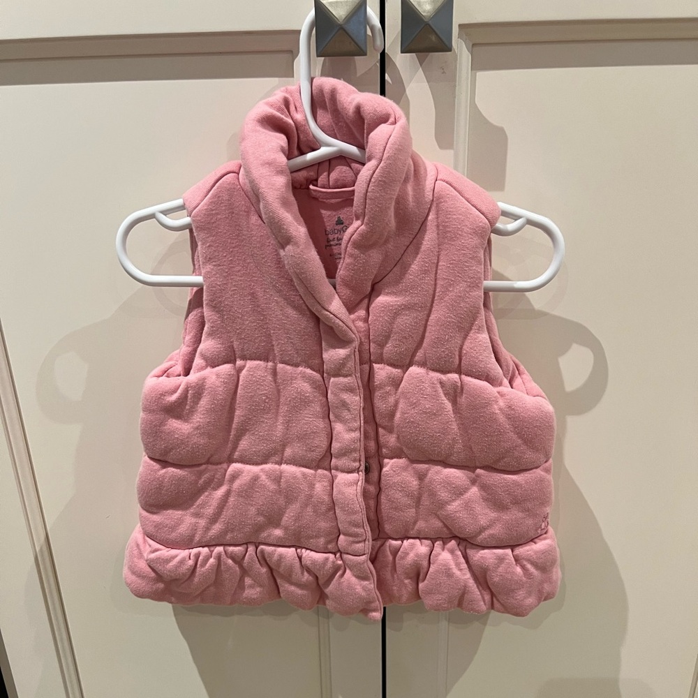 GAP Pink Quilted Baby Vest 6-12m